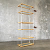 Lucite/Bamboo/Glass Etagere in the Style of Karl Springer