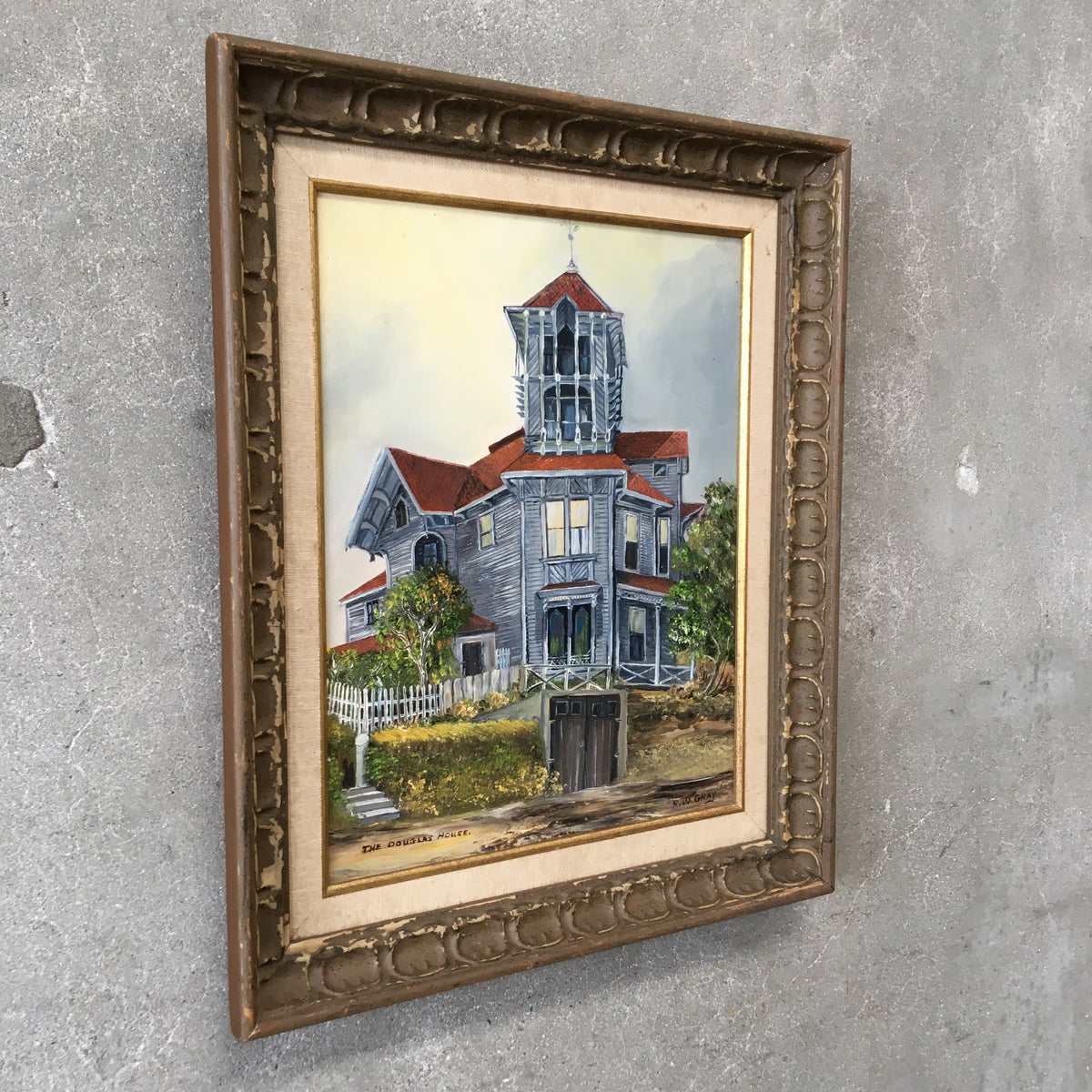 1950's Oil on Board "The Douglas House" by Ruby W. Gray