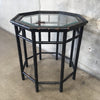 Black Faux Bamboo Glass Top Octagon Table