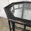 Black Faux Bamboo Glass Top Octagon Table