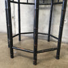 Black Faux Bamboo Glass Top Octagon Table