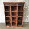 Large Brown Three-Bay Bookcase