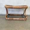 Mid Century Franco Albini Inspired Bamboo and Rattan Ottoman