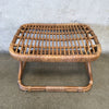 Mid Century Franco Albini Inspired Bamboo and Rattan Ottoman