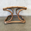 Mid Century Franco Albini Inspired Bamboo and Rattan Ottoman