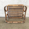 Mid Century Franco Albini Inspired Bamboo and Rattan Ottoman