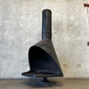 Vintage Mid Century Modern Matte Black Majestic "Firehood" Fireplace