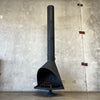 Vintage Mid Century Modern Matte Black Majestic "Firehood" Fireplace