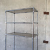 Vintage Chrome Bamboo Smoked Glass Etagere Shelf