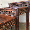 Set of Three Antique Rosewood Carved Chinese Nesting Tables