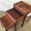 Set of Three Antique Rosewood Carved Chinese Nesting Tables