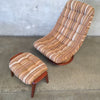 Mid Century Danish Modern Teak Swivel Lounge Chair & Ottoman by R.Huber