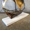 Signed Brass Sailboat Sculpture