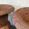 Pair of Vintage Tall Cast Iron Garden Urns