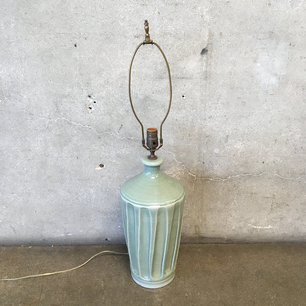 Celadon Crackle Lamp in Style of Simon Pearce