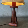 Mid Century Teak Table Lamp Rocket Shape