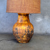 60's Vintage Lamp with Rattan Shade