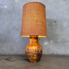 60's Vintage Lamp with Rattan Shade