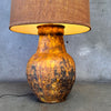 60's Vintage Lamp with Rattan Shade