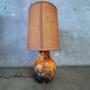 60's Vintage Lamp with Rattan Shade