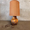 60's Vintage Lamp with Rattan Shade