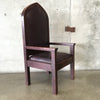 Vintage Gothic Wood & Leather Deacon Chair