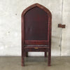 Vintage Gothic Wood & Leather Deacon Chair