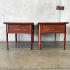 Pair 1960's Walnut Mid Century Walnut Side Tables