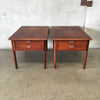 Pair 1960's Walnut Mid Century Walnut Side Tables