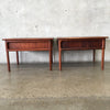 Pair 1960's Walnut Mid Century Walnut Side Tables