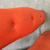 Vintage Lounge Bench with Orange Vinyl