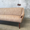 Vintage 1960s Mid Century Modern Tan Tweed Danish Sofa