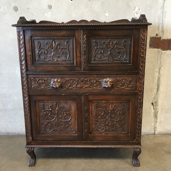 Antique Late 19th Century Flemish Carved Dresser