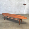 Vintage Walnut Surfboard Coffee Table By Henredon "Heritage"