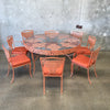 Vintage Cast Aluminum Glass top Table w/8 Chairs