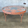 Vintage Cast Aluminum Glass top Table w/8 Chairs