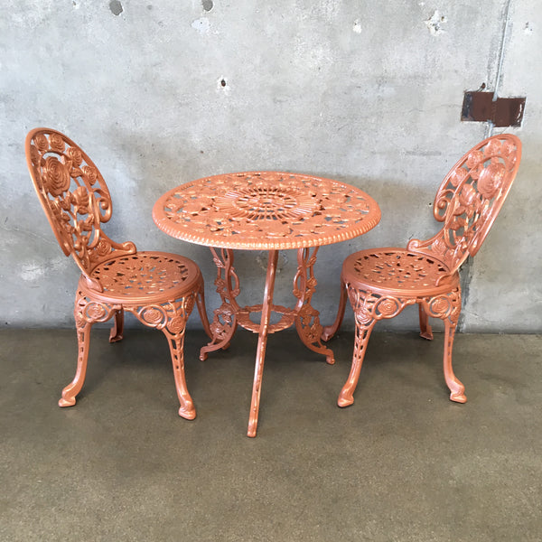 Vintage Bistro Set Table & Two Chairs
