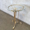Small Gold Glass Top Accent Table