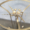 Small Gold Glass Top Accent Table