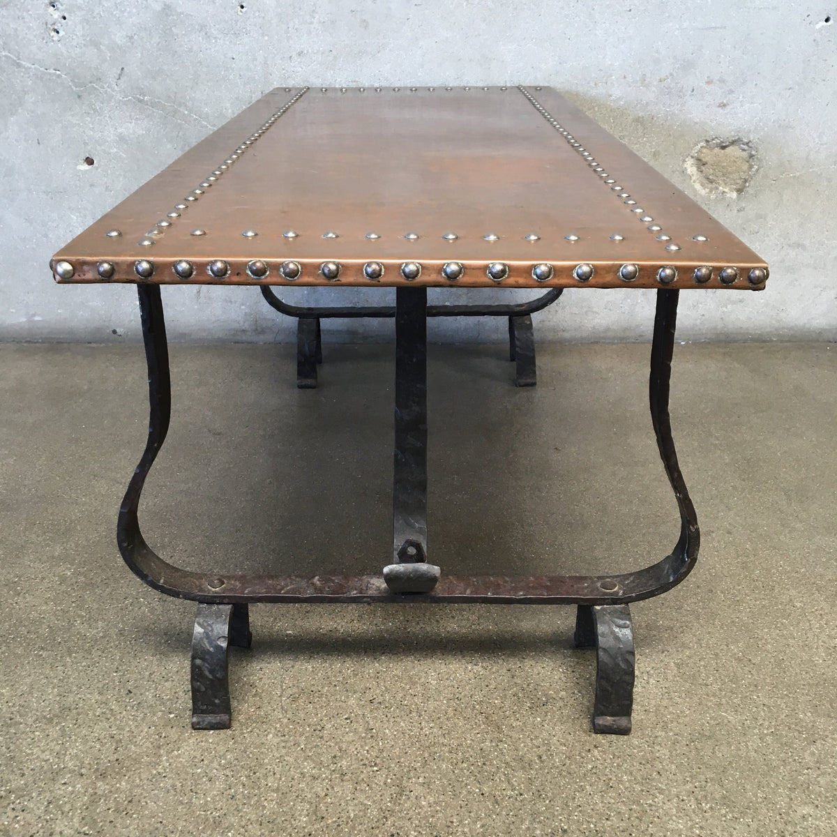 Monterey Furniture Early Copper Top - Wrought Iron Base Table