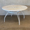 Vintage White Wrought Iron Patio Table