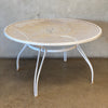 Vintage White Wrought Iron Patio Table