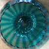 Mid Century Modern Blue Glass Ball Vase