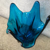 Vintage Viking Glass Mid Century Modern Blue Glass Vase