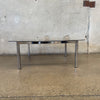 Mid Century Modern Metal Smoked Glass Top Coffee Table
