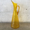 Vintage Blenko Crackle Yellow/Amber Pitcher