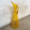 Vintage Blenko Crackle Yellow/Amber Pitcher