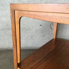 Mid Century Baker Milling Road Oak Single Drawer Parquet Top End Table