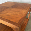 Mid Century Baker Milling Road Oak Single Drawer Parquet Top End Table