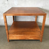 Mid Century Baker Milling Road Oak Single Drawer Parquet Top End Table